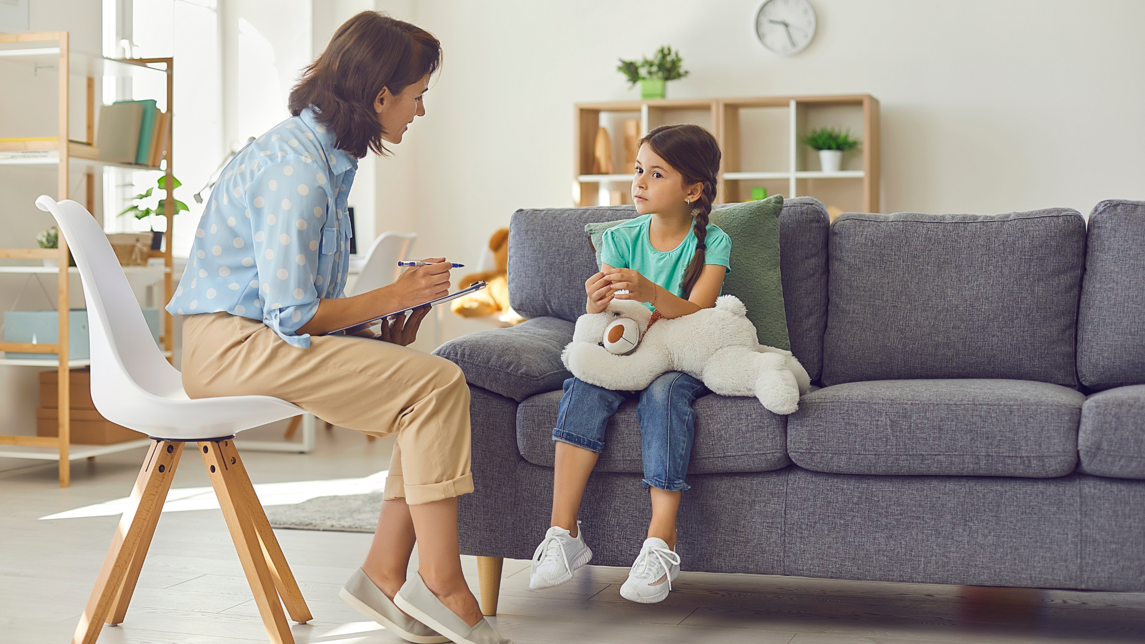 Parent talking to child